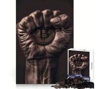 Puzzle Bitcoin en Poing serré pour Adultes, 1000 pièces, Stimulation cérébrale, Distraction apaisante, Cadeau d'anniversaire de qualité supérieure (50x75cm)