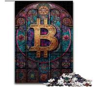 Puzzle Bitcoin en vitrail de 1000 pièces pour Adolescents, Jeux Amusants, décoration Murale, Cadeaux d'anniversaire et de Noël Uniques 26x38cm
