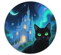 Puzzle Black Chat 1000 Pièces en Carton pour Adultes Jeu ÉduChatif Jeu De Défi Puzzles Black Chat Château Cadeau Adulte Décoration Intérieure 1000pcs (67.5x67.5cm)