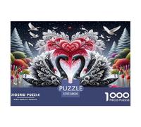 Puzzle Black Cygnes De 1000 Pièces pour Adultes,Scène de Nuit rêveuse Un Jeu De Dexérité Très Difficile Puzzle Jeu D'intelligence l'art De La Décoration Moderne 38x26cm/1000pcs