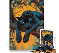 Puzzle Black Panther Majesty in Hiding 1000 pièces pour Adolescents Stimule la mémoire, détente Facile, Bords Nets, Joyeux Noël (50x75cm)