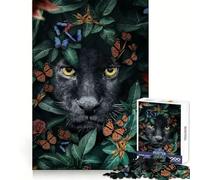 Puzzle Black Panthers Gaze pour Adultes, 1000 pièces, Exercice de raisonnement, activité de Loisirs, Bords de qualité supérieure, Cadeau de Noël idéal (38x52cm)