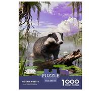 Puzzle Blaireau 1000 Pièces pour Adultes Et Enfants, Plaisir Partagé en Famille, Jeu Éducatif, Puzzles Marais Brumeux, Décoration Intérieure, Cadeau Enfant 52x38cm/1000pcs
