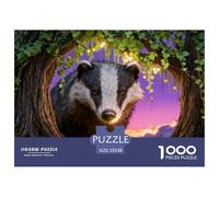 Puzzle Blaireau 1000 Pièces pour Adultes Et Enfants, Plaisir Partagé en Famille, Jeu ÉduChatif, Puzzle Mousse Arbre, Home Decor, Cadeau Anniversaire 52x38cm/1000pcs