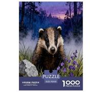 Puzzle Blaireau Européen 1000 Pièces pour Adultes Et Enfants, Défi Ludique Et Familial, Puzzle Prairie Forêtière, Décoration Intérieure, Cadeau Famille 70x50cm/1000pcs