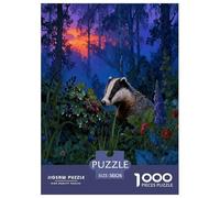 Puzzle Blaireau Européen 1000 Pièces pour Adultes Et Enfants, Jeu De Famille, Casse-tête Buissons Denses, DéCoration, Cadeau Famille 38x26cm/1000pcs