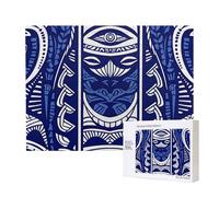Puzzle bleu polynésien maori tribal imprimé 500 pièces pour adultes, puzzle coloré pour décoration de la maison, cadeaux, puzzle familial, parfait pour les soirées de jeux