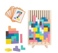 Puzzle Blocks 3 en 1 Wooden Tetris - Smart Quiet - Puzzle en bois d'intérieur - Jeu sensory Play de l'année - Jouet Montessori en bois - Activité de démence - Pour enfants