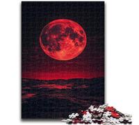 Puzzle Blood Moon 1000 pièces pour Adultes, Jeu Stimulant et Jeu en Famille avec Affiche et fiche de Questions-réponses Assorties 50x75cm