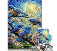 Puzzle Bluebird on The Tree pour Adultes et Adolescents, 1000 pièces, Aide Le Cerveau à exercer des Jouets addictifs pour cultiver la Patience, Une œuvre d'art 38x26cm
