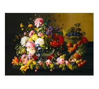 Puzzle - Bluebird - Severin Roesen - Nature morte, Fleurs et Fruits - 1000 pièces - Multicolore