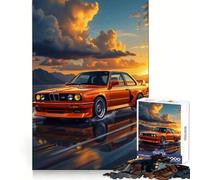 Puzzle BMW E Orange au Coucher du Soleil pour Adultes, 1000 pièces, Jeu de logique Robuste, Anti-Tension, Bords Transparents, Cadeau de qualité supérieure (38x26cm)