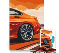 Puzzle BMW Orange sur la Route pour Adultes, 1000 pièces, renforce la mémoire, Passe-Temps à la Maison, Bords Nets, Cadeau élégant (38x52cm)