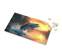 Puzzle Board A Fish Jumps Out Of The Water At Sunset Puzzle 500 pièces 1500 pièces (1000 pièces)