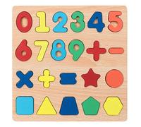 Puzzle Board-Puzzles en bois| Forme des nombres, ressources d'apprentissage en bois avec formes alphabétiques et chiffres améliorent la coordination œil-main ou la capacité de résolution de problèmes,