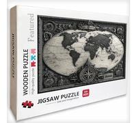 Puzzle Bois 2000 Pièces Carte du Monde, Gris Puzzle Adultes avec Boîte 99x70cm, Activité Familiale, Jeu éducatif Défi énigme de Qualité Supérieure, pour Adultes Adolescent, Idee Cadeau Femme, V-4032