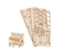 Puzzle Bois 3D Boîte à Musique Piano à Monter Soi-Même, Maquette en Bois à Construire, Kit Modèle Mécanique à Manivelle pour Enfants et Adultes, Cadeau de Noël- Tirelire