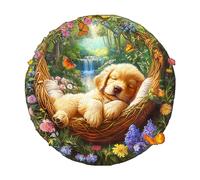Puzzle Bois Adulte Chiot endormi - Puzzle en Bois de 280 pièces,Cadeau pour Les Amateurs de Puzzles,décoration Murale et Cadeau pour Les Amis et la Famille