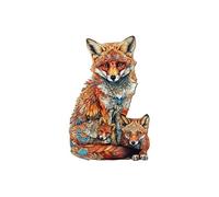 Puzzle Bois Animaux 100pcs,23.3 x 15 cm Renards Puzzles en Adulte, Wooden Puzzle Les Renards, Puzzle Forme Animaux, avec Boîte-Cadeau en Bois