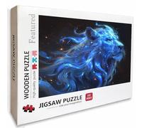 Puzzle Bois Bleu, Lion Puzzle 2000 pièces Adultes avec Boîte 99x70cm, Activités de Loisirs en Famille, Jeu éducatif Défi énigme de Qualité Supérieure, pour Adultes Adolescent, Cadeaux d'été, 2-2384