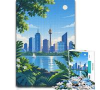 Puzzle Bois Complexe, Adultes, Cityscape Through Foliage, 1000 pièces | Des détails du motif nets - un passe-temps pratique en intérieur seul ou à plusieurs.