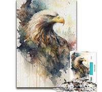 Puzzle Bois Complexe, Adultes, Eagle Watercolor, 1000 pièces | À offrir : Puzzle adulte - activité sans écran à la maison à son propre rythme.