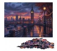 Puzzle Bois Complexe, Adultes, London Pixel Art 8bit, 1000 pièces | Cadeau puzzle - loisir manuel en intérieur pendant le temps libre.