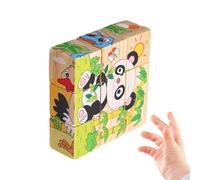 Puzzle Bois Cube 3D Blocs - Assemblage Éducatif 9 Pièces Enfant | Jouets Sûrs Six Faces Bois Préscolaire Apprentissage | Casse-Tête, Maternelle Sciences, House Classe Jeu, 15x13x4cm