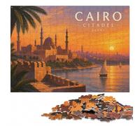 Puzzle Bois Décoratif, Adultes, Cairo Citadel Sunset, 1000 pièces | Une activité puzzle flexible: une organisation plus simple des pièces pendant une soirée calme.