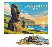 Puzzle Bois Intérieur, Adultes, Easter Island Moai Statues, 1000 pièces | Cadeau pour amateur de puzzle - cadeau pour passionné de puzzle avec activité à partager en famille.
