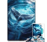 Puzzle Bois Intérieur, Adultes, Whale Tail︰ Ocean's Deep Blue, 1000 pièces | Le montage en commençant par les bords - un loisir seul ou à plusieurs sur plusieurs sessions.