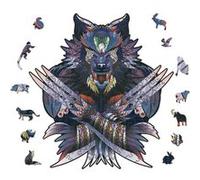 Puzzle Bois Irrégulier VORMOR Puzzle 3D Forme Animaux pour Adultes Enfants - Loup Multicolore G