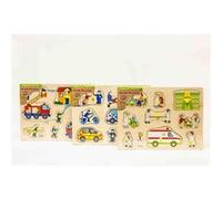 Puzzle bois police / ambulance / pompiers 30x22cm G