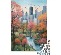 Puzzle Bois pour Adultes, Central Park New York De Fin D'année, 1000 pièces | Pour les loisirs pendant les fêtes : ce puzzle adulte 1000 pièces convient aux journées calmes autour du Nouvel An.