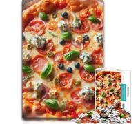 Puzzle Bois pour Adultes, Delicious Pizza with Various Toppings, 300 pièces | Le repérage visuel et le tri: une organisation plus simple des pièces sur plusieurs sessions.