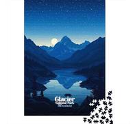 Puzzle Bois pour Adultes, Glacier National Park Night De Noël, 1000 pièces | Pour une activité qui demande de la patience : ce puzzle 1000 pièces pour adultes associe concentration et détente.