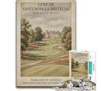 Puzzle Bois pour Adultes, Golf de Saint-Nom-la-Bretèche Poster, 500 pièces | Puzzle adulte : présent pour amateur de loisirs détaillés, activité à partager en famille.