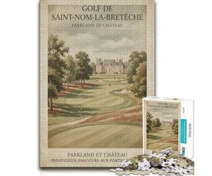 Puzzle Bois pour Adultes, Golf de Saint-Nom-la-Bretèche Poster, 500 pièces | Puzzle adulte : présent pour amateur de loisirs détaillés, activité à partager en famille.