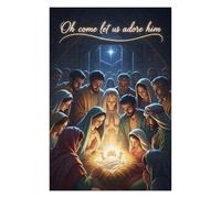 Puzzle Bois pour Adultes, Nativity Scene Oh Come Let Us Adore, 1000 pièces