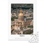 Puzzle Bois pour Adultes, Nouvel an Paris Cityscape with Dome, 1000 pièces | Pour une pause calme pendant l'Avent : ce puzzle adulte 1000 pièces convient aux soirées tranquilles de l'Avent.