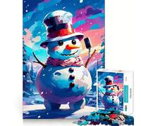 Puzzle Bonhomme de Neige 1000 pièces pour Adolescents, Jeu de logique mentale, Silencieux et précis, Motif Père Noël (50x75cm)