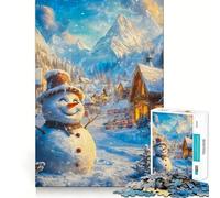 Puzzle Bonhomme de Neige dans Un Paysage Hivernal féérique pour Adolescents, 1000 pièces, Jeu de réflexion, évasion apaisante, Bords précis, Cadeau Exceptionnel (50x75cm)