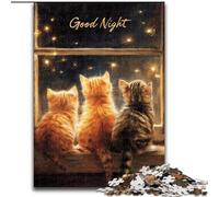 Puzzle Bonne Nuit Kitty 1000 pièces pour Adolescents, Un défi Difficile à Offrir à Toute la Famille (50x75cm)
