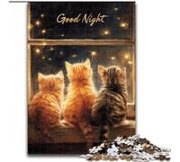 Puzzle Bonne Nuit Kitty pour Adolescents, 1000 pièces, Jeu Stimulant et interactif Parent-Enfant en Famille (26x38cm)