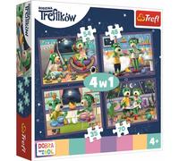 Puzzle Bonne nuit, Treflici : rituels du soir 4in1 (35,48,54,70 pièces)