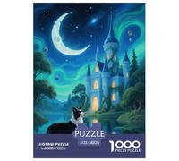 Puzzle Border Collie 1000 Pièces en Carton pour Adultes Enfants Jeu De Détente Familial Puzzles Border Collie Château Fantastique Cadeau Adulte Home Decor 38x26cm/1000pcs