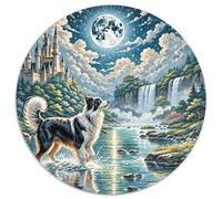 Puzzle Border Collie 1000 Pièces en Carton pour Adultes Jeu D’activité Intérieure Puzzles Border Collie Château Cadeau Famille Home Decor 1000pcs (67.5x67.5cm)