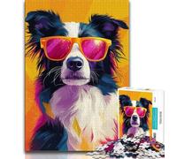 Puzzle Border Collie 1000 pièces pour Adolescents, Anti-Stress, Difficile, décoration d'intérieur et Cadeaux Uniques (75x50cm)
