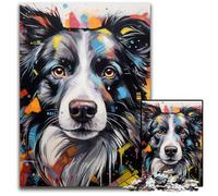 Puzzle Border Collie 1000 pièces pour Adultes, Puzzle en Carton idéal pour décorer et stimuler Votre Cerveau, 26x38cm / 10,23x14,96 Pouces