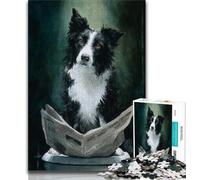 Puzzle Border Collie aux Toilettes pour Adultes et Adolescents (1000 pièces), Aide Le Cerveau à exercer des Jouets addictifs pour cultiver la Patience et l'interaction Parent-Enfant (38x26cm)